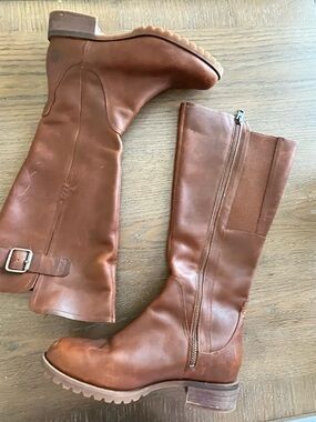 Timberland Banfield Brown Leather Knee-High Heeled Boots
